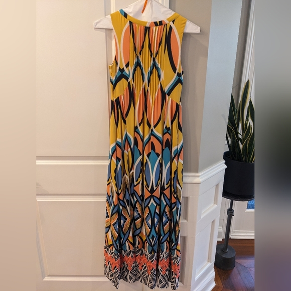 Anthropologie rich multicolored silky dress with pockets, size 4. Worn once - Picture 3 of 8